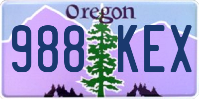 OR license plate 988KEX