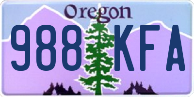 OR license plate 988KFA
