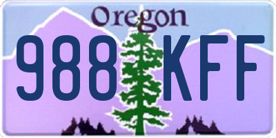 OR license plate 988KFF