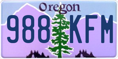 OR license plate 988KFM