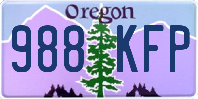 OR license plate 988KFP