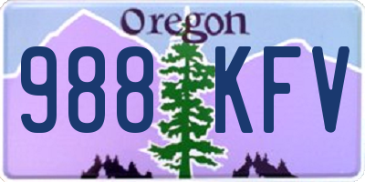 OR license plate 988KFV