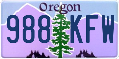 OR license plate 988KFW