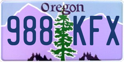 OR license plate 988KFX