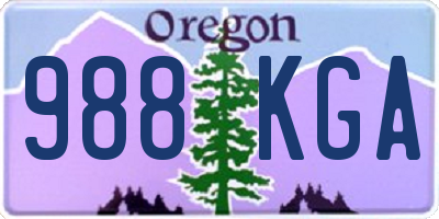 OR license plate 988KGA