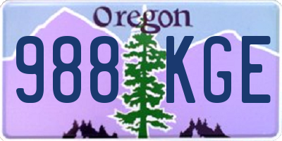 OR license plate 988KGE