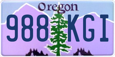 OR license plate 988KGI