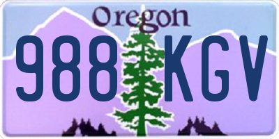 OR license plate 988KGV