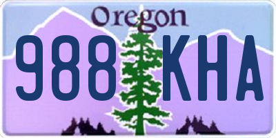 OR license plate 988KHA
