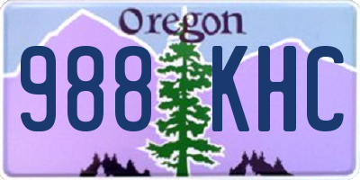 OR license plate 988KHC