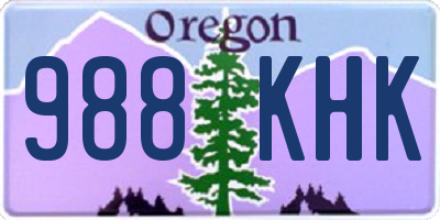 OR license plate 988KHK