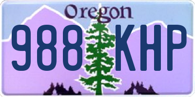 OR license plate 988KHP