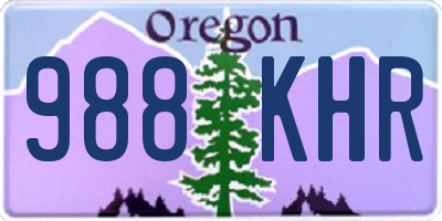 OR license plate 988KHR