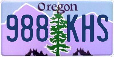 OR license plate 988KHS