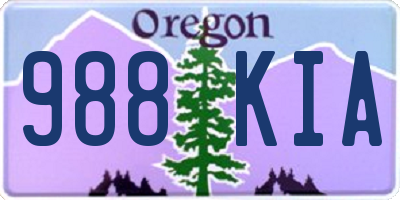 OR license plate 988KIA