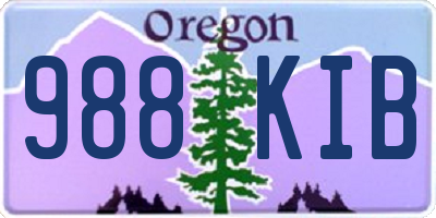 OR license plate 988KIB