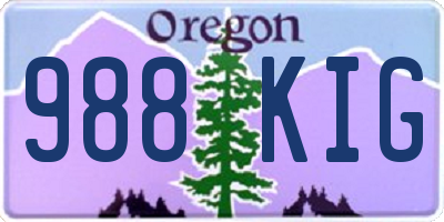 OR license plate 988KIG