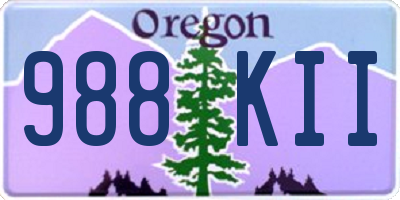 OR license plate 988KII