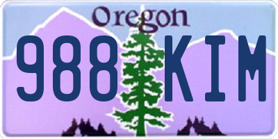 OR license plate 988KIM