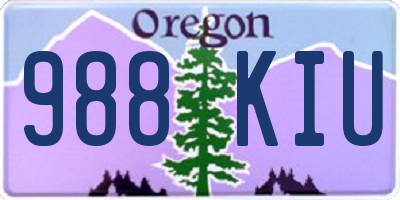 OR license plate 988KIU