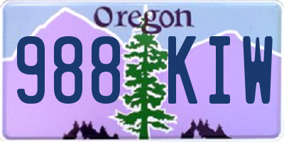 OR license plate 988KIW