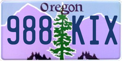 OR license plate 988KIX