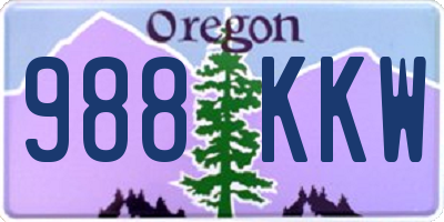 OR license plate 988KKW