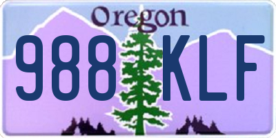 OR license plate 988KLF