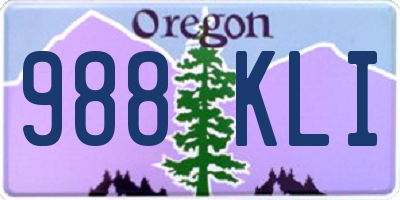 OR license plate 988KLI