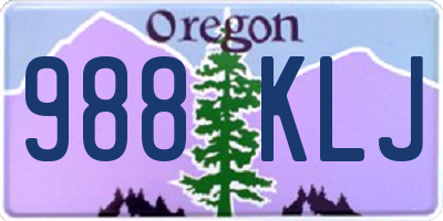 OR license plate 988KLJ