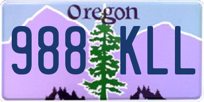 OR license plate 988KLL