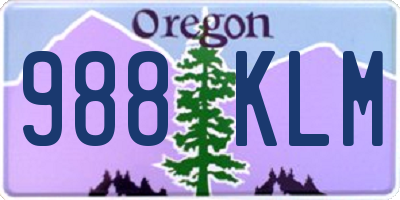OR license plate 988KLM