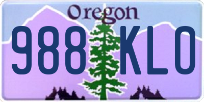 OR license plate 988KLO