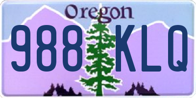 OR license plate 988KLQ