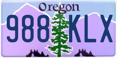 OR license plate 988KLX