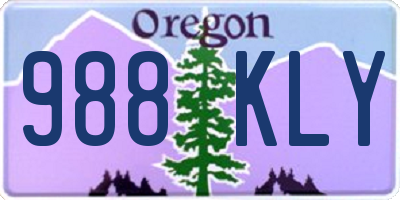 OR license plate 988KLY