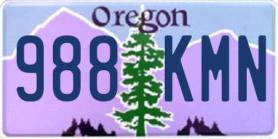 OR license plate 988KMN