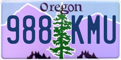 OR license plate 988KMU