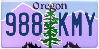 OR license plate 988KMY