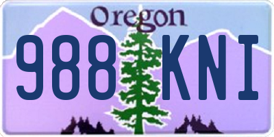 OR license plate 988KNI