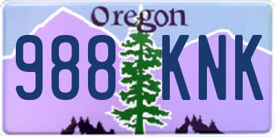 OR license plate 988KNK