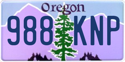 OR license plate 988KNP