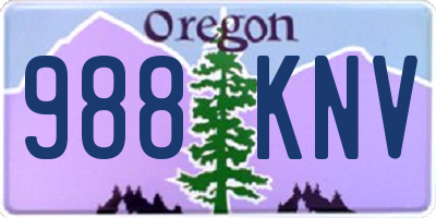 OR license plate 988KNV