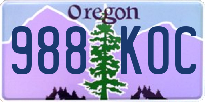 OR license plate 988KOC