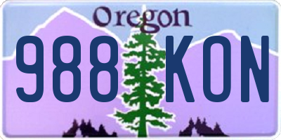 OR license plate 988KON