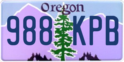 OR license plate 988KPB