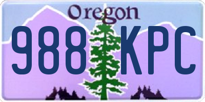 OR license plate 988KPC