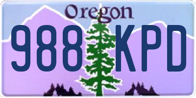 OR license plate 988KPD