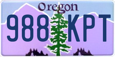 OR license plate 988KPT
