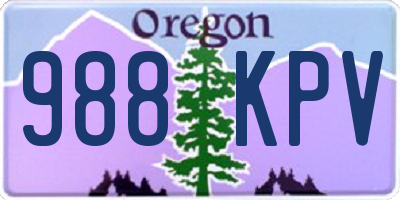 OR license plate 988KPV